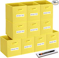 artsdi 13x13 storage cube bins (Set of 10) Foldable Fabric storage cubes with 10 Labels Window Cards & a Pen,13 inch cube sto