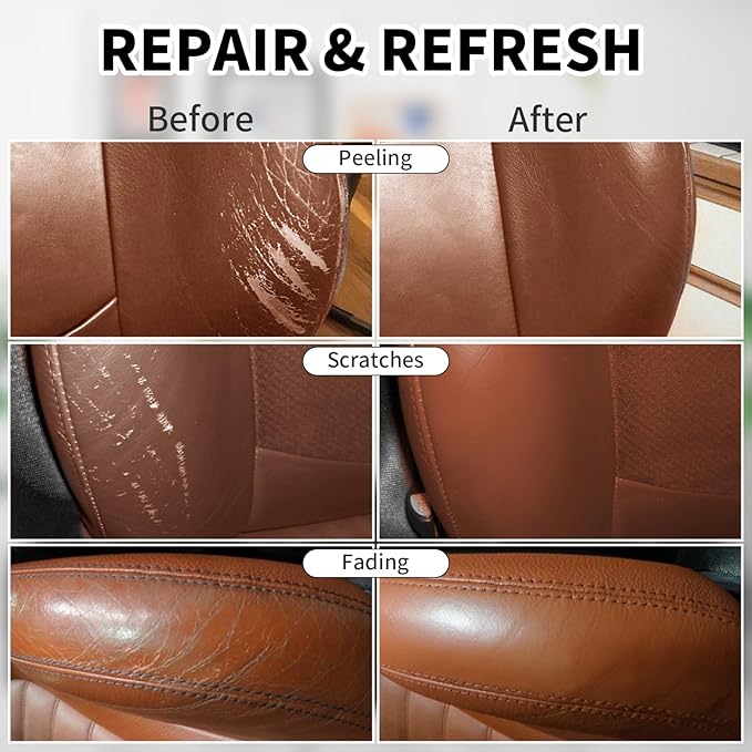 Leather Recoloring Balm, 12oz Large Size Leather Dye, Color Restorer, Scratch Repair, Furniture & Couch Restorer Kit, Repair 