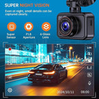 Dash Cam Front and Rear, 2.5K Dual Dash Camera for Cars, 2560P Mini Car Camera, 2 inch IPS Screen, WDR Night Vision, 24 Hours