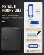 Uniclife 60 Position Key Cabinet with Combination Lock Resettable Black Digital Security Storage Box Steel Key Organizer with