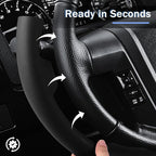 Steering Wheel Cover for Ford F150 2009-2014/ Ford Expedition 2015-2017, Car Steering Wheel Cover Protector Accessories for Ford (Black)