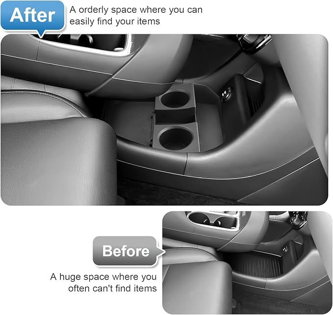 2026 Palisade Center Console Organizer Lower for Hyundai Palisade (Only fit 7-Seater), Durable ABS Plastic Console Tray Insert/with Water Bottle Holder 2026 Palisade Accessories