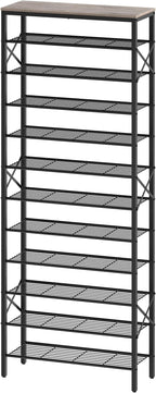 YATINEY 12 Tier Shoe Rack, Large Capacity Shoe Storage Organizer Holds 48 Pairs, Sturdy and Stable, for Entryway, Hallway, Cl