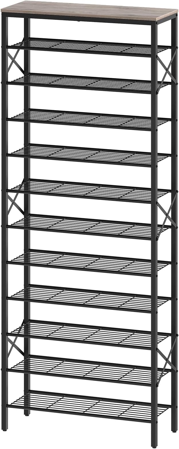 YATINEY 12 Tier Shoe Rack, Large Capacity Shoe Storage Organizer Holds 48 Pairs, Sturdy and Stable, for Entryway, Hallway, Cl