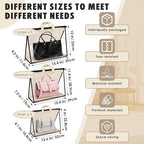 9 Pack Dust Bags for Handbags, Clear Handbag Storage Organizer, Purse Protector Storage Bag, Transparent Purse Organizer for 