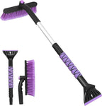 Gardzen 32" Snow Brush and Ice Scraper for Car Windshield, 2-in-1 Car Snow Brush and Ice Scraper, Extendable Snow Scraper with Brush, Snow Removal for Cars SUVs