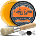 Furniture Salve with Beeswax & Orange Oil for Leather, Wood, Vinyl – 3-in-1 Polisher, Conditioner & Restorer for Couches, Tab