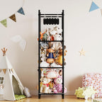 SpaceAid Stuffed Animal Storage Organizer, Wood Animals Zoo Toy Plushies Storage Holder, Large Capacity Plush Toy Cage for Pl