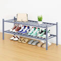 Smiry Shoe Rack, 2 Tier Long Bamboo Shoe Organizer, Stackable Free Standing Wooden Shoe Storage Shelf for Closet, Entryway, F