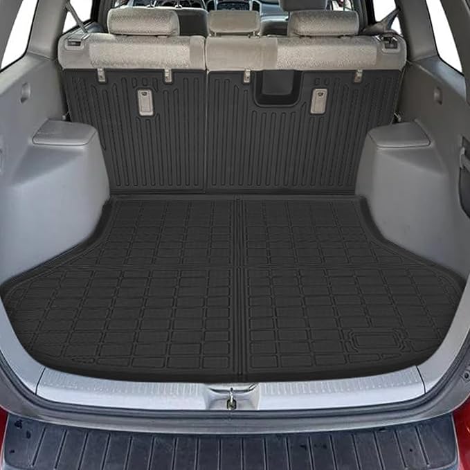 Floor Mats for Toyota Highlander 2001-2005 2006 2007, NOT for with 3rd Row or Hybrid, ONLY 5 Seats, Floor Mats for Highlander Base Limited Sport, TPE Floor Liners & Seatback Mat & Cargo Liner