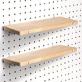 Solid Wood Pegboard Shelf, High Balance and No tilt, Pegboard Accessories, Wooden Pegboard Shelves for 1/4" Metal Pegboard, 2