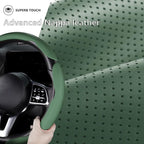 Car Steering Wheel Cover Leather Snap On 3Pcs Set Non-Slip Protector Wrap Steering Wheel Accessories 14.5-15 inch Universal G
