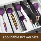 Utoplike Bamboo Drawer Dividers Large, 4'' High Adjustable Kitchen Drawers Organizers for Clothing, Spring Loaded, Works in B