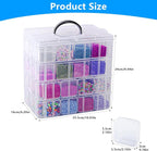 VTG Bead Organizer Box, 112 Pcs Small Organizers, 3-Tier Bead Storage Containers Portable Organizer and Storage Box Stackable