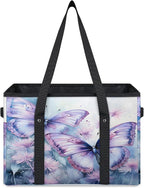 Reusable Grocery Bags Heavy Duty Shopping Bags Foldable Large Tote Bags with Long Handles & Hard Bottom