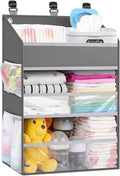 Hanging Diaper Caddy Organizer Crib Organizer–Spacious Baby Girl/Boy Nursery Storage Organizer for Changing Table, Playpen/Wa