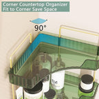 Webetop Corner Bathroom Counter Organizer, Bathroom Makeup Countertop Organizer, Corner Storage Organizers for Vanity, Bathro