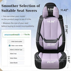 Coverado Universal Seat Covers Full Set, 5 Seats Universal Seat Covers for Cars, Waterproof Nappa Leather Car Seat Covers wit