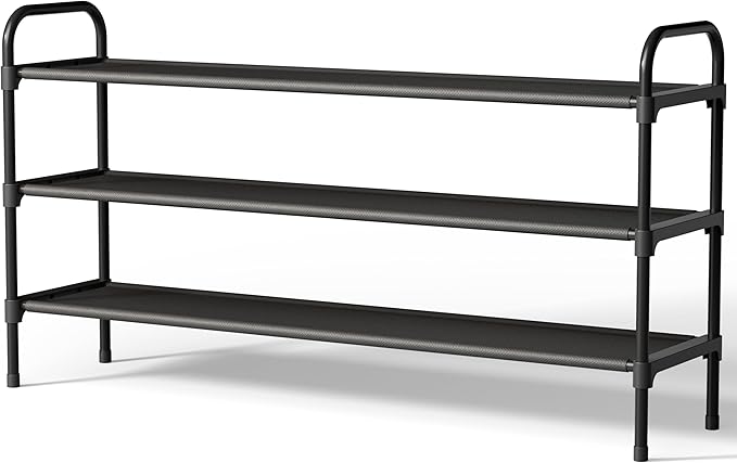 Kitsure Extra-Long Shoe Rack for Closet, Shoe Organizer for Front Door Entrance, Stackable Shoe Shelf, Detachable Closet Orga
