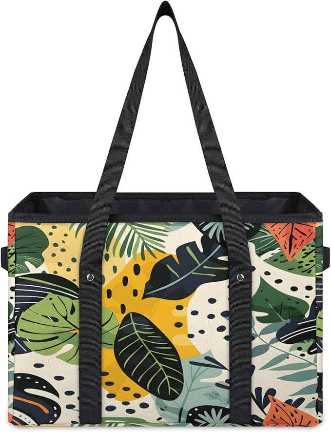 Reusable Grocery Bag, Foldable Large Shopping Tote Bag for Groceries Kitchen Picnic Car Trunk