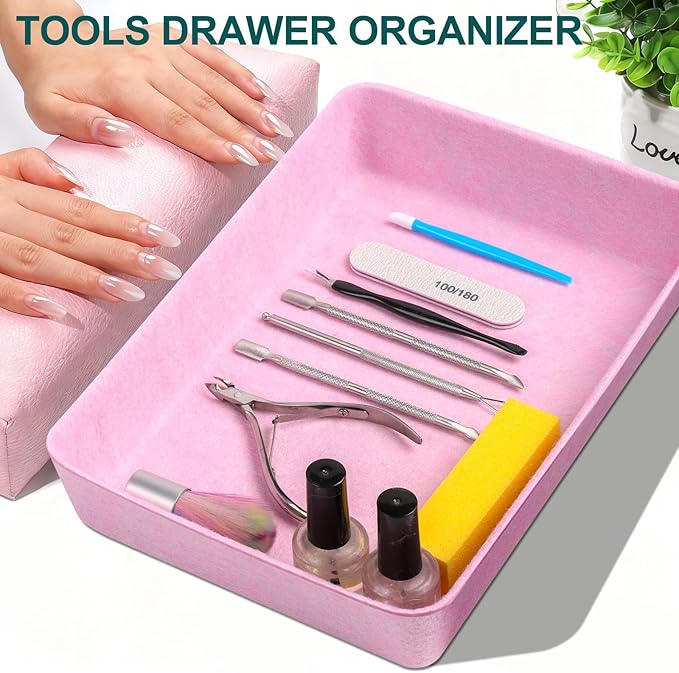 HNYYZL Desk Drawer Organizer,7 Pack Felt Drawer Organizer Shallow Drawer Organizers Felt Storage Bins,Desk organizer trays (P