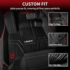 LASFIT Floor Mats & Trunk Mat with Backrest Mat for Honda Pilot 2023-2025 2026, Split & One-Piece Foldable Seating All Weather TPE Floor Liners 1st & 2nd & 3rd Row & Cargo Mat with Seatback Mat, Black
