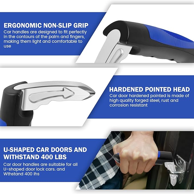 2 Pack Car Handle Assist for Elderly, Car Door Handle with Anti-Slip Grip, Portable Auto Cane 3-in-1 Vehicle Support Handle f