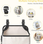 Maliton Hanging Diaper Organizer - Caddy for Changing Table, Crib, Pack n' Play - Stacker Holds 52+ Diapers - Nursery Organiz