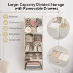 GRANNY SAYS Hanging Closet Organizer with Drawers, 6 Shelf Dividers Closet Hanging Organizer, Portable Foldable Hanging Shelv
