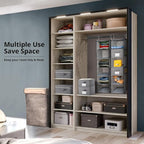 BrilliantJo 2 Pack 6 Shelves Hanging Closet Organizer with 2 Drawer, Hanging Storage with 4 Side Pockets for Clothes Shoes, 4