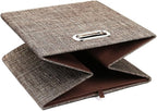 Posprica Storage Bins Cube Containers Boxes,Thick and Heavy Duty Fabric Drawers, 11×11 inch- Set of 4,Brown