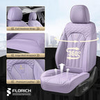 FLORICH Leather Seat Covers Full Set Purple Car Seat Cover Full Coverage Seat Covers Front Seats and Rear Waterproof Car Seat