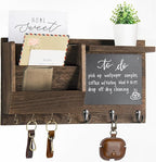 Ziivita Key Holder for Wall - Mail Holder Organizer Wall Mount with Shelf - Rustic Hanging Key Rack Hanger with Hooks Decorat