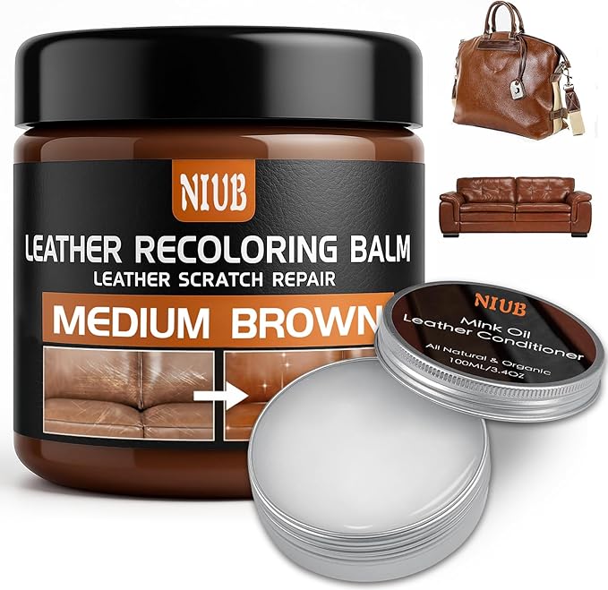 Leather Recoloring Balm Leather Color Restorer Scratch Repair Leather Paint for Furniture Couches Car Seats Shoes Bags Leathe