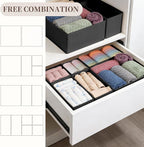Drawer Organizer Clothes, 16 Pack Dresser Organizer Bins, Foldable Closet Organizers and Storage Fabric Dresser Bins, Shallow