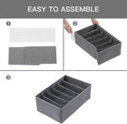 Qozary Jeans Pants Organizer for Closet, 4 Pack Drawer Organizers for Clothing, 6 Grids Wardrobe Clothes Organizer, Jean Orga