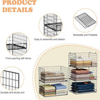 Yociyoga 5-Tier Stackable Closet Organizers and Storage Shelves, Closet Shelf Organizer Basket Bins, Foldable Sweater Storage