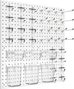 Peg Board Kit, Includes Pegboard and Accessories,with Hooks and Bins,Peg Board Wall Organizer for Office,Ornaments Display,Cr