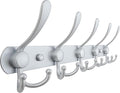 Dseap Coat Rack Wall Mounted - 5 Tri Hooks, Heavy Duty, Stainless Steel, Metal Coat Hook Rail for Coat Hat Towel Purse Robes 