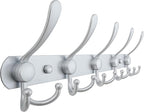 Dseap Coat Rack Wall Mounted - 5 Tri Hooks, Heavy Duty, Stainless Steel, Metal Coat Hook Rail for Coat Hat Towel Purse Robes 