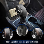 Car Gear Shift Cover Leather for Ford EcoSport Escape/Fiesta/Fusion/Focus/C-Max Energi Wagon/Transit Gear Shift Knob Cover Pr