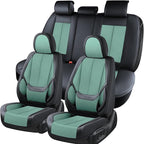 Coverado Seat Covers Full Set, Car Seat Covers Front Seat and Back Seat, Breathable Fabric&Leather Car Seat Protectors, Unive