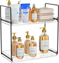 Bathroom Countertop Organizer, 2 Tier Acrylic Tray Vanity Counter Skincare Organizer Shelf, Home Storage Holder for Lotion Ma