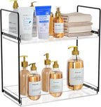 Bathroom Countertop Organizer, 2 Tier Acrylic Tray Vanity Counter Skincare Organizer Shelf, Home Storage Holder for Lotion Ma