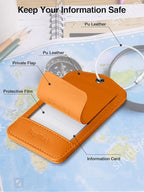 TopMade Smart Luggage Tag with Find My, Premium Leather Luggage Tags for Suitcase, Travel Bags, Backpacks, Anti-Lost Suitcase