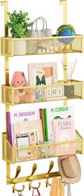 Kaiferty Over The Door Hooks Organizer, Coat Rack Over The Door Storage Hanger Towel Rack, Back of Door Storage Organizer for