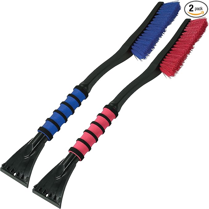 Mallory 532 Cool-Force 26” Snowbrush with Ice Scraper for Cars, 2 Pack