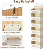 Over The Door Organizer with 6 Large Pockets, Over the Door Storage 12 Side Pockets, Hanging Door Organzier 44 lb Load Behind