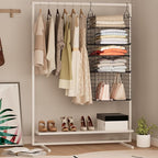 X-cosrack Closet Hanging Organizer Shelves - 5 Tier Wardrobe Organizers and Storage Bin, Hanging Organizer Shelves, Clothes S