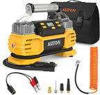 AstroAI Portable 160 PSI DC Heavy Duty Tire Inflator Pump Auto Shutoff with Screen, Dual Cylinders & Dual Motors, 12V Air Compressor for SUVs, RVs, ORVs, Cars, Air Mattresses, etc. Yellow(NO AC)
